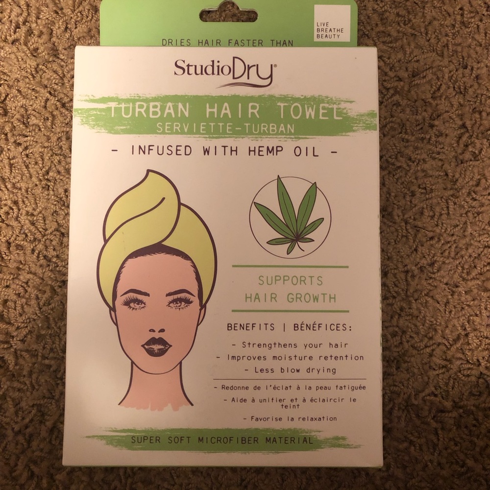 Hemp oil hair towel NWT